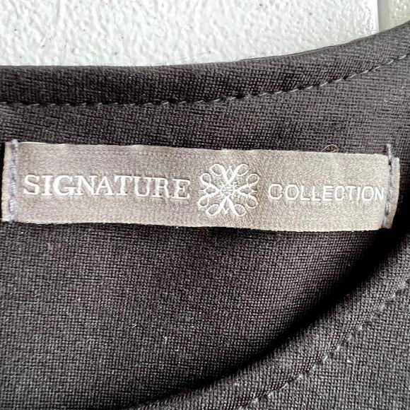 Signature Collection Shift Dress Women Medium Black Sleeveless Minimalist Modest - Picture 3 of 8